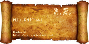 Miu Ráhel névjegykártya
